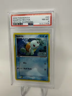 2006 Pokemon Ex Crystal Guardians Squirtle Reverse Holo PSA 8 #63 NEW CERT - Image 3