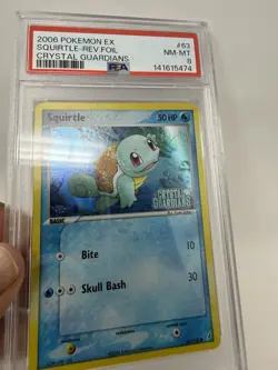 2006 Pokemon Ex Crystal Guardians Squirtle Reverse Holo PSA 8 #63 NEW CERT - Image 4