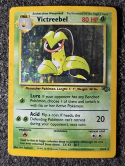 Pokemon Victreebel Jungle 14/64 Stage 2 80 HP Holo Rare Unlimited 1999 - Image 1