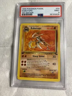 1999 Pokemon Fossil 1st First Edition Kabutops 24/62 Non Holo Graded PSA 9 Mint - Image 2