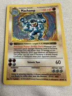 Wizards of the Coast 1999 Base Set Machamp Shadowless Holo 1st Ed 8/102 EN - Image 1