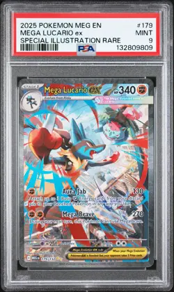 2025 POKEMON MEG EN-MEGA EVOLUTION #179 MEGA LUCARIO EX PSA 9 - Image 1