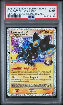 2021 POKEMON CELEBRATIONS CLASSIC COLLECTION #109 LUXRAY GL LV.X-HOLO PSA 9 - Image 1