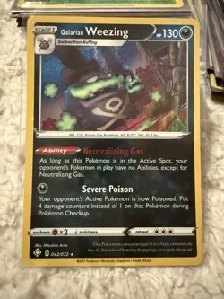 Pokemon GALARIAN WEEZING 113/192 Rebel Clash - RARE HOLO - Image 1