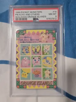 1999 Pokemon Pocket Monsters Pikachu And Others Sealdass Orange Islands #10 PSA - Image 1