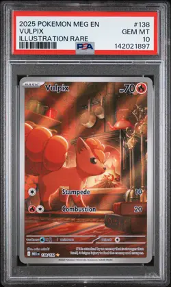 2025 POKEMON MEG EN-MEGA EVOLUTION ILLUSTRATION RARE #138 VULPIX PSA 10 - Image 1