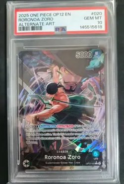 PSA 10 - One Piece Roronoa Zoro Alt Art Leader OP12-020 Legacy of the Master - Image 1
