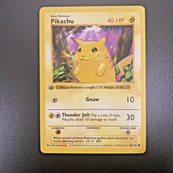 Pikachu 58/102 1st Edition Shadowless Yellow Cheeks Base Set NM - Pokemon Card - Image 1