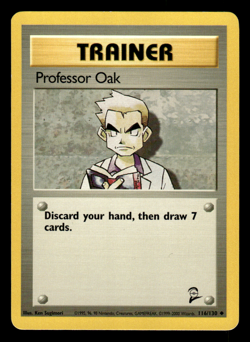 Professor Oak 116/130 - Uncommon - Vintage English Base Set 2 Pokemon Card - Image 1