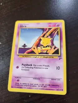 Abra 65/130 Base Set 2 Unlimited Common Vintage 1999 Pokemon Card Near Mint a5 - Image 1