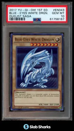 2017 YU-GI-OH! DUELIST SAGA ENGLISH #DUSA-EN043 BLUE-EYES WHITE DRAGON PSA 10 - Image 1