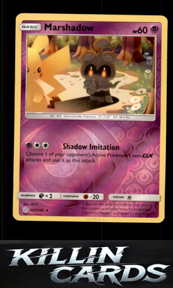 Reverse Holofoil Marshadow 103/236 Pokemon Rare SM - Cosmic Eclipse Card LP - Image 1