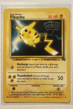 Pokemon Pikachu Kids WB Presents The First Movie Promo Card #4 1999 - Image 1