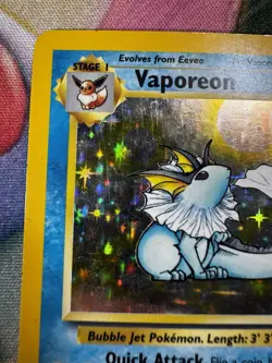 Pokemon Card Vaporeon Jungle 28/64 Unlimited Holo Rare Vintage WOTC 1999 Himeno - Image 3