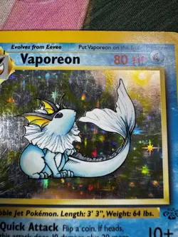 Pokemon Card Vaporeon Jungle 28/64 Unlimited Holo Rare Vintage WOTC 1999 Himeno - Image 4