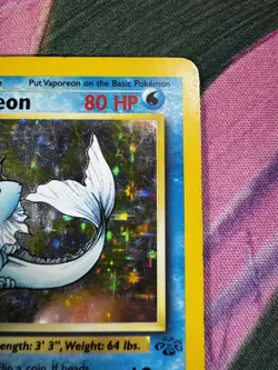 Pokemon Card Vaporeon Jungle 28/64 Unlimited Holo Rare Vintage WOTC 1999 Himeno - Image 5