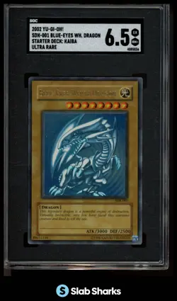 2002 YU-GI-OH! STARTER DECK: KAIBA #SDK-001 BLUE-EYES WHITE DRAGON SGC 6.5 - Image 1