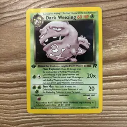 Pokemon Dark Weezing Holo Rare TCG Card 14/82 First Edition - Image 1