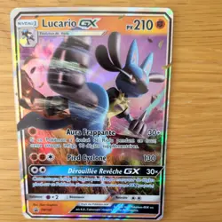 LUCARIO GX SM100 POKEMON CARD (SUN AND MOON PROMO SET) HALF ART HOLO - *FRENCH* - Image 1