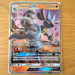 LUCARIO GX SM100 POKEMON CARD (SUN AND MOON PROMO SET) HALF ART HOLO - *FRENCH* - Image 2