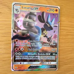 LUCARIO GX SM100 POKEMON CARD (SUN AND MOON PROMO SET) HALF ART HOLO - *FRENCH* - Image 3