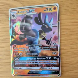 LUCARIO GX SM100 POKEMON CARD (SUN AND MOON PROMO SET) HALF ART HOLO - *FRENCH* - Image 4