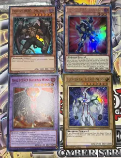 Elemental Hero Destiny Hero Vision Hero Evil Hero Cards Yu-Gi-Oh! (121 Cards) - Image 1