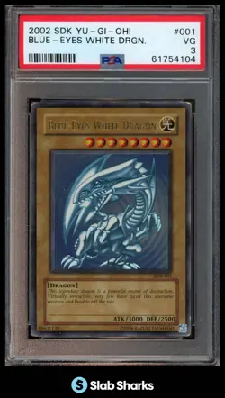 2002 YU-GI-OH! STARTER DECK: KAIBA #SDK-001 BLUE-EYES WHITE DRAGON PSA 3 - Image 1