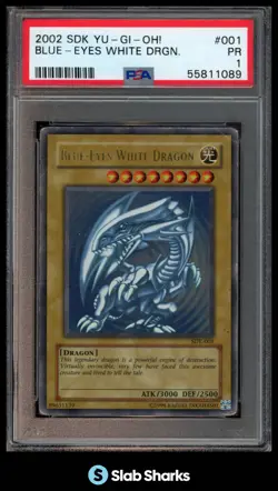 2002 YU-GI-OH! STARTER DECK: KAIBA #SDK-001 BLUE-EYES WHITE DRAGON PSA 1 - Image 1