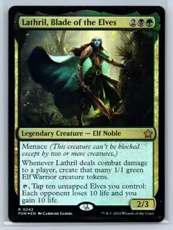 LATHRIL, BLADE OF THE ELVES 242 RARE FOUNDATIONS MAGIC: THE GATHERING FOIL NM - Image 1