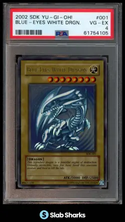 2002 YU-GI-OH! STARTER DECK: KAIBA #SDK-001 BLUE-EYES WHITE DRAGON PSA 4 - Image 1