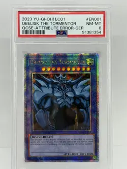 Konami Yu-Gi-Oh! Obelisk 25th Anniv QCSE Attribute Error PSA 8 LC01-EN001 - Image 1