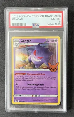 Pokemon Gengar TCG Holo Card 066/196 Trick or Trade PSA 8 - Image 1