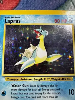 Lapras Pokemon Card Holo WOTC 10/62 Fossil Rare Vintage 1999 Sugimori MP - Image 2