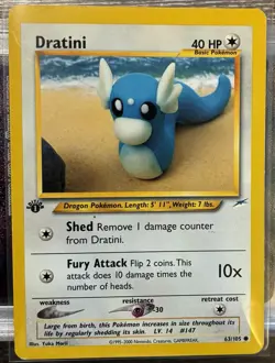 Dratini 63/105 Neo Destiny 1st Edition Pokemon Single Card - Image 1