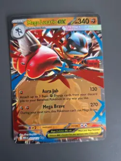Pokemon TCG Mega Lucario EX Double Rare Mega Evolutions Card 077/132 NM - Image 1