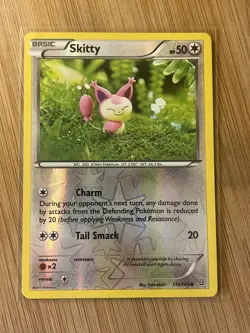 Pokemon TCG Skitty 113/160 Reverse Holo Moderately Played Card English - Image 1