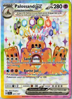 Pokemon Card - Palossand ex 221/191 Surging Sparks Ultra Rare Near Mint - Image 1