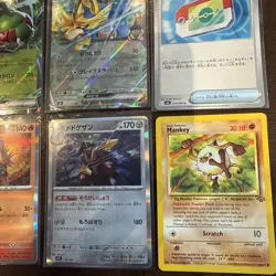 Lot Of 6 Pokemon Cards With LP NM Mankey Jungle 55/64 And Two Double Rare Jap - Image 1