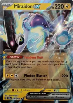 081/198 MIRAIDON EX DOUBLE RARE SCARLET & VIOLET POKEMON CARD - Image 1