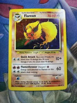 Flareon 10/110 Legendary Collection Holo Rare Pokemon Card Vintage Himeno 2002 - Image 1