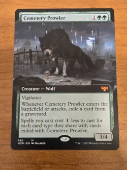 MTG Innistrad Crimson Vow - Cemetery Prowler - VOW 385 - Extended Art - Image 1