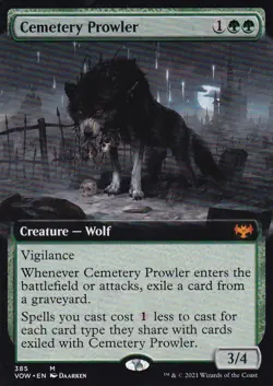 MTG Innistrad Crimson Vow - Cemetery Prowler - VOW 385 - Extended Art - Image 2