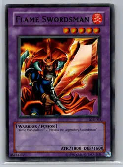 The Legend of Blue Eyes White Dragon #LOB-003 Flame Swordsman Super Rare - VG - Image 1