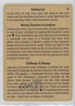 2023 Disney Lorcana - Into The Inklands 3 Rule Card #2A - Image 1