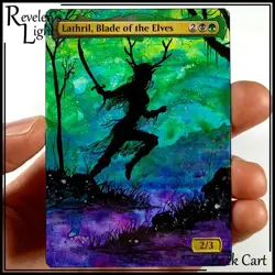 Lathril, Blade of the Elves Alter - Hand Painted MTG Altered Art Card - Magic - Image 1