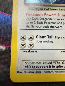 Dark Dragonite Holo 5/82 Team Rocket Pokemon Card WOTC Vintage LP/NM - Image 5