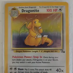 Pokemon Dragonite 4/62 Fossil Holo Rare 100 HP Stage 2 Card 1999 Wizards - Image 1