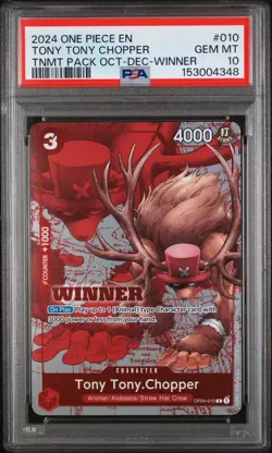 One Piece Card Tony Tony Chopper OP04 2024 Tournament Winner Champion PSA 10 2 - Image 1
