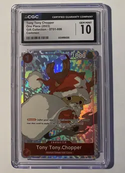 One Piece Promo Card Tony Tony Chopper ST01-006 CGC Gem 10 - Image 1